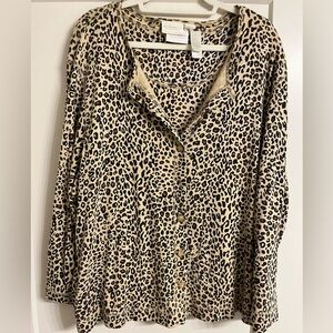 2pc Animal Print Cardigan /Tank Set